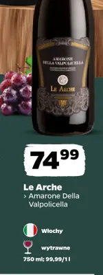 Wino czerwone wytrawne Le Arche Amarone Della Valpolicella promocja w Netto