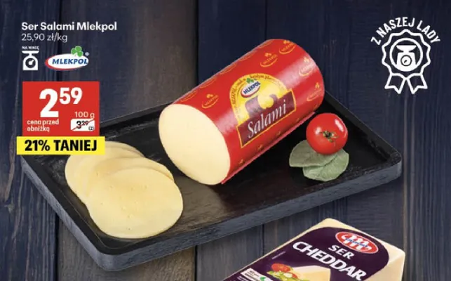 Ser Salami Mlekpol promocja w Delikatesy Centrum