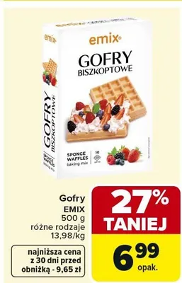 Gofry biszkoptowe EMIX różne rodzaje promocja w Carrefour