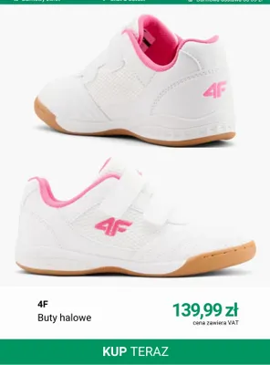 Buty halowe 4F promocja w Deichmann