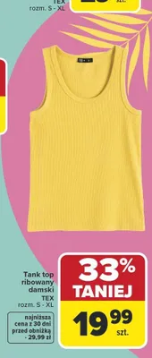 Tank top ribowany damski TEX rozm. S-XL promocja w Carrefour