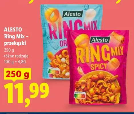 Przekąski Ring Mix Alesto promocja w Lidl