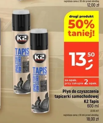 Płyn do czyszczenia tapicerki samochodowej K2 Tapis promocja w Dealz