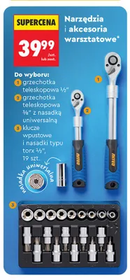 Klucze wpustowe i nasadki typu torx 1/2" Niteo promocja w Biedronka