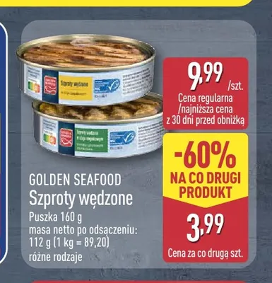 Szproty wędzone Golden Seafood promocja w Aldi