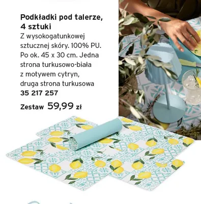 Podkładki pod talerze ze sztucznej skóry 4-pak 45x30cm promocja w Tchibo