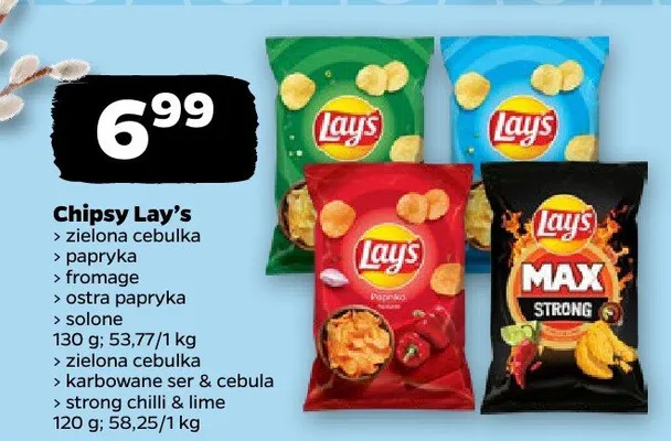 Chipsy Lay's, różne rodzaje promocja w Netto