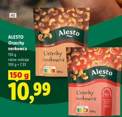 Orzechy nerkowca o smaku paprykowym Alesto promocja w Lidl