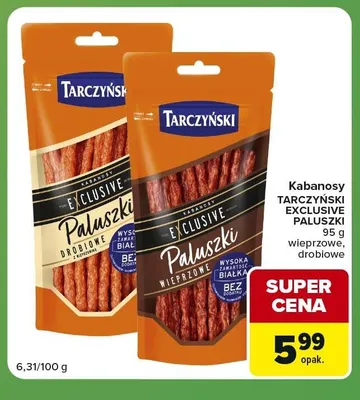 Kabanosy Tarczyński Exclusive Paluszki wieprzowe promocja w Carrefour Express