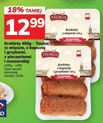 Krokiety z pieczarkami i mozzarellą Taurus promocja w Hitpol