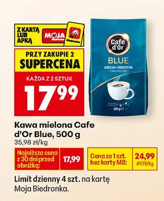Kawa mielona Blue promocja w Biedronka