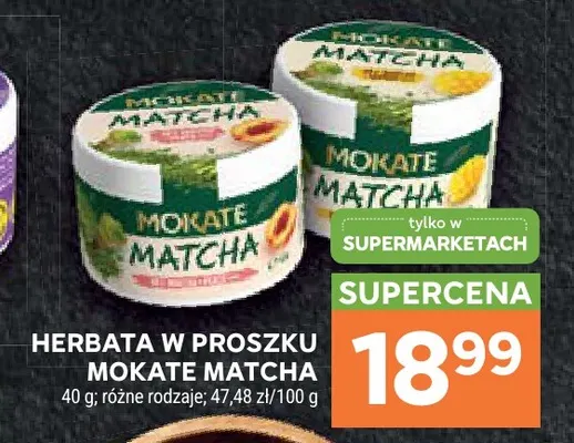 Herbata w proszku Mokate Matcha promocja w Stokrotka