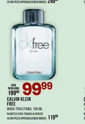 Woda toaletowa Calvin Klein Free promocja w Drogerie Natura