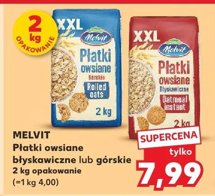 Płatki owsiane błyskawiczne lub górskie promocja w Kaufland