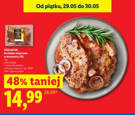 Karkówka wieprzowa w marynacie XXL Grill&Fun promocja w Lidl