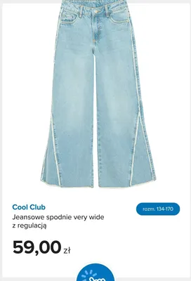Jeansowe spodnie very wide z regulacją Cool Club promocja w Smyk