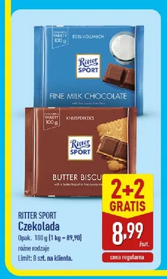 Czekolada Ritter Sport promocja w Aldi