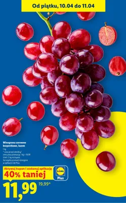 Winogrona czerwone bezpestkowe luzem promocja w Lidl