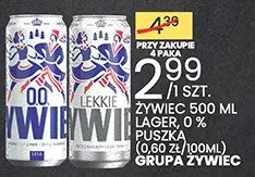 Piwo Żywiec Lager 0% 500ml puszka Grupa Żywiec promocja w Wafelek