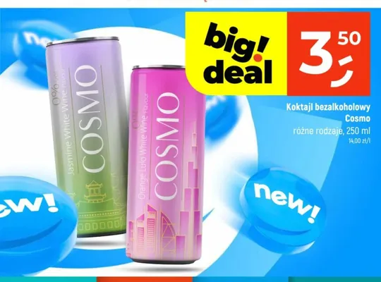 Koktajl bezalkoholowy Cosmo Jasmine White Wine Flavour promocja w Dealz