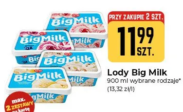 Lody Big Milk śmietankowe promocja w Społem Częstochowa