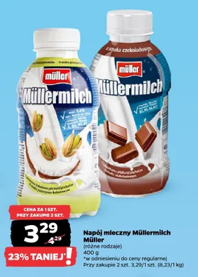 Napój mleczny Müller Müllermilch o smaku czekoladowym promocja w Netto
