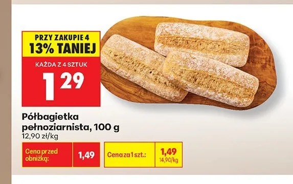 Półbagietka pełnoziarnista promocja w Biedronka