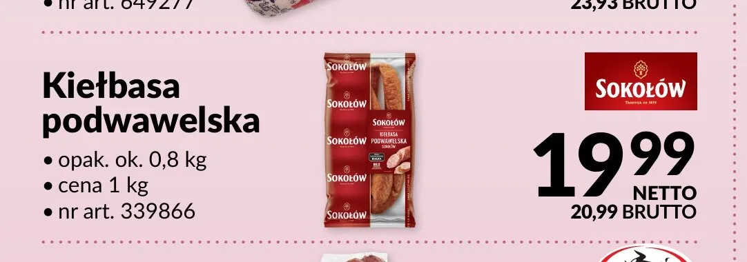 Kiełbasa podwawelska Krak-mięs promocja w Makro