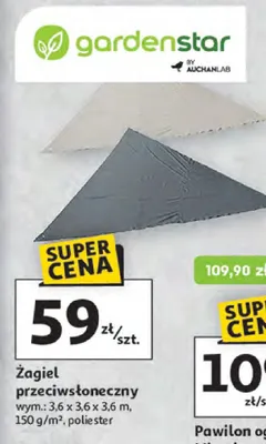 Żagiel przeciwsłoneczny promocja w Auchan