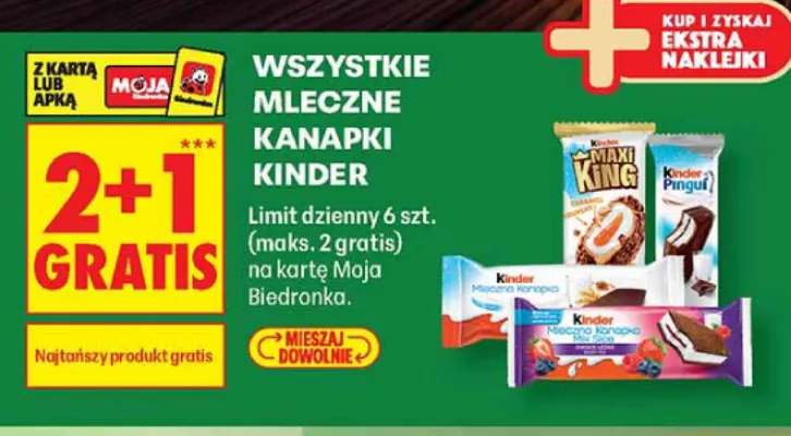 Mleczna kanapka Kinder Maxi King promocja w Biedronka