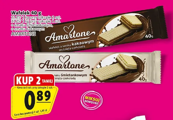 Wafelek o smaku kakaowym Amartone promocja w Prim Market