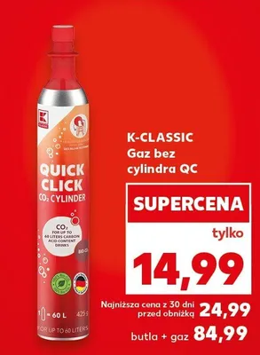 Gaz bez cylindra QC K-CLASSIC promocja w Kaufland
