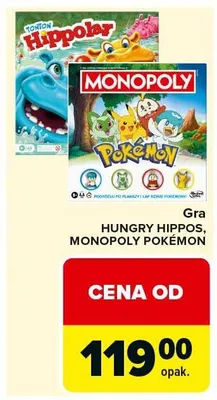 Gra Hungry Hippos, Monopoly Pokemon promocja w Carrefour