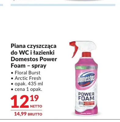 Piana czyszcząca do WC i łazienki Domestos Power Foam Floral Burst promocja w Makro