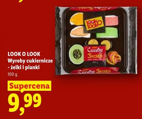 Wyroby cukiernicze żelki i pianki Candy Sushi Look O Look promocja w Lidl