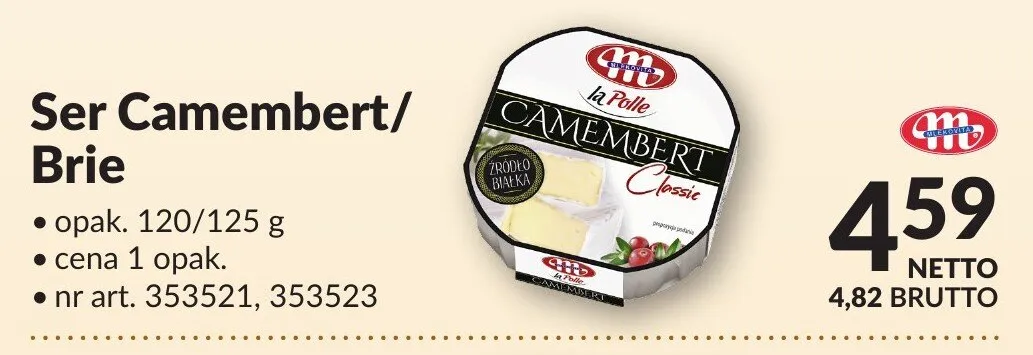 Ser Camembert/Brie promocja w Makro