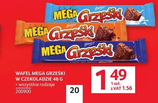 Wafel Mega Grześki w czekoladzie promocja w Selgros