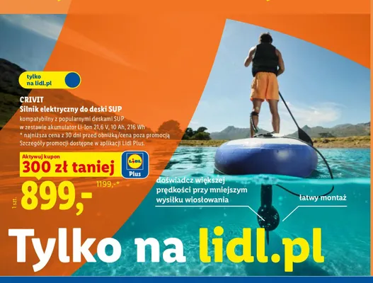 Silnik elektryczny do deski SUP Crivit promocja w Lidl