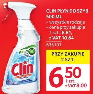 Płyn do szyb Clin 500 ml promocja w Selgros