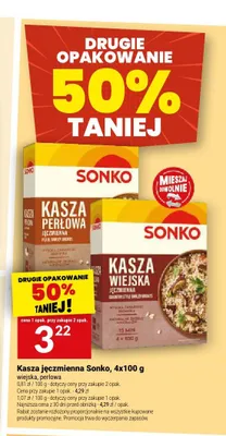 Kasza jęczmienna perłowa Sonko 4-pak 100 g promocja w Twój Market