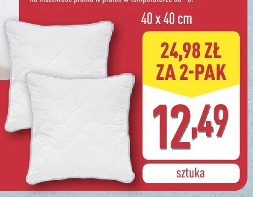Poduszka antyalergiczna 40 x 40 cm promocja w Aldi
