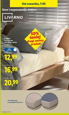 Prześcieradło dżersejowe z gumką Livarno 140-160×200cm promocja w Lidl