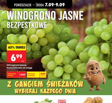 Winogrono jasne bezpestkowe promocja w Biedronka