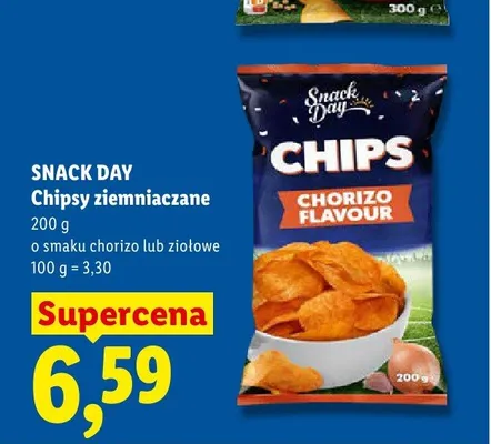 Chipsy ziemniaczane o smaku chorizo Snack Day promocja w Lidl