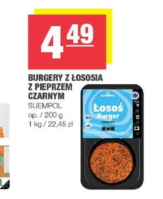 Burgery z łososia z pieprzem czarnym Suempol promocja w SPAR