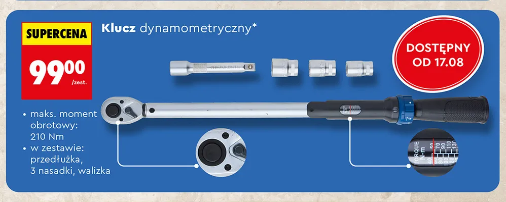 Klucz dynamometryczny Niteo promocja w Biedronka