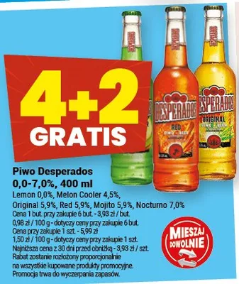 Piwo Desperados 0.0-7.0% promocja w Twój Market
