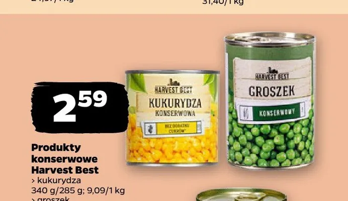 Groszek konserwowy Harvest Best promocja w Netto