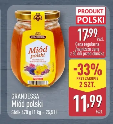 Miód polski Grandessa promocja w Aldi