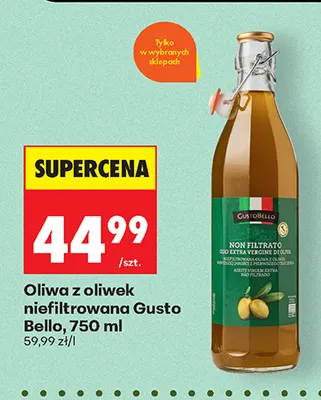 Oliwa z oliwek niefiltrowana Gusto Bello promocja w Biedronka